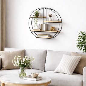 Polc, természetes/fekete, DESIO TYP 2