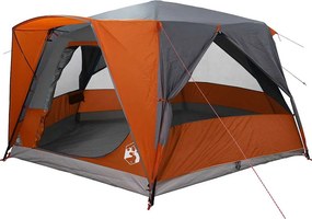 vidaXL Cabin Tent 7-Person Szürke és narancs 400 x 350 x 212 cm