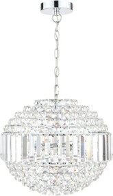 LAURA ASHLEY 3743651-Q VIENNA Kristály Függesztett Lámpa Fehér, Csiszolt Króm G9 IP20