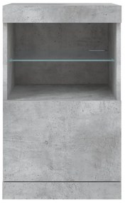 betonszürke tálalószekrény LED-világítással 41 x 37 x 67 cm