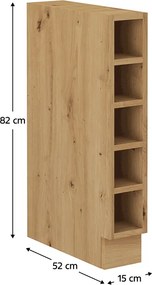 Alsó nyitott szekrény, artisan tölgy, MONRO 15 D OTW BB
