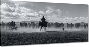 Vászonkép 180x90 CowBoy lóháton Lovak