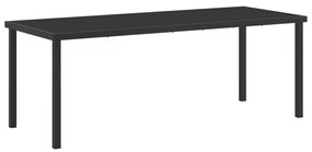 7 részes kerti étkező garnitúra fekete PVC rattan