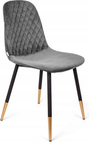 Kárpitozott szék velúr szürke 44x52x85 Noir étkező nappali Homla