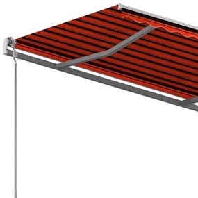 narancs-barna kézzel kihúzható póznás napellenző 400 x 300 cm