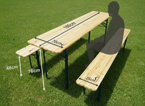 Fa sörpad garnitúra – 180 cm, 70cm