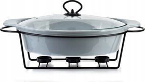 Kerámia edény melegítővel 2,6 l ételek tálalásához