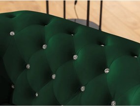 Zöld bársony kinyitható kanapé 148 cm York Blik – Ropez