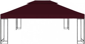 bordó kétszintes pavilon tetőponyva 310 g/m² 4 x 3 m