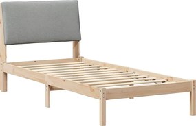 vidaXL Ágykeret Barna és világosszürke 90 x 200 cm Tömör fenyőfa