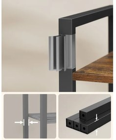 NAVARO könyvespolc barna/fekete