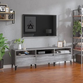 Szürke sonoma színű szerelt fa TV-szekrény 150x30x44,5 cm