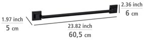 WENKO 71445800 - VACUUM-LOC QUADRO ED törölközőtartó rúd, 60,5x6 cm, fekete