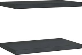 vidaXL 2 db fekete rozsdamentes acél fali polc 50 x 30 x 3 cm