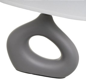 Fehér-szürke kerámia asztali lámpa textil búrával (magasság 30 cm) – Casa Selección