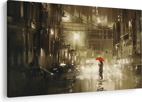 Kép - Nő egy esős éjszakán (90x60 cm)