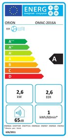 Orion OMAC-2016A Hordozható Légkondícionáló Mobil Klíma Bemutató Darab Légkondi Mobilklíma