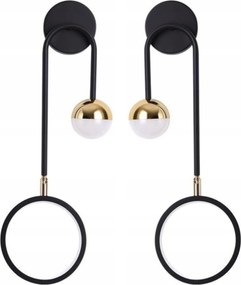 Fali lámpa Led Fekete Arany Forgatható Loft Hálószoba Nappali