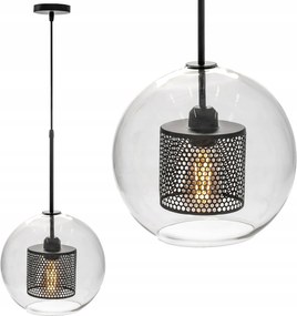 Mennyezeti FĂŒggĆlĂĄmpa Ăveg Fekete Loft 20cm Konyha Modern E27