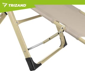 Összecsukható kerti, strandfotel párnával és fejtámlával - arany színű kivitelben