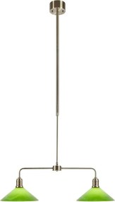 Zöld-sárgaréz színű fém függőlámpa üveg búrával Vela – Markslöjd