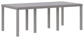 7 Fős Kerti Étkezőszett Párnákkal Világosszürke Polyrattan