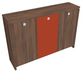 Verno közepes gardrób 188 x 46 x 130 cm, kombinált ajtó, dió / narancs