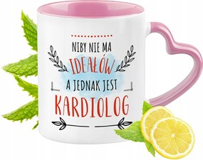 Kardiológus Bögre Rózsaszín Szív Alakú Füllel Kávé Ajándék