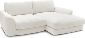 Fehér buklé sarokkanapé (jobb oldali-heverő résszel) Leonore – Bobochic Paris