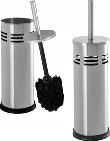 Wc kefe tárolóval Ezüst Króm Acél Fürdőszoba