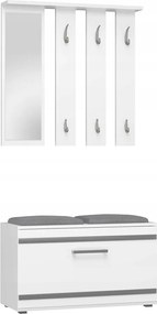 Gardróbszekrény Tükörrel És Napozó Akasztóval, Szekrény Fehér Előszoba Folyosó