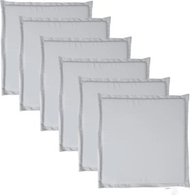 vidaXL 6 db világosszürke négyzet alakú kerti ülőpárna 45 x 45 x 2 cm