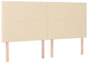 krémszínű szövet LED-es fejtámla 180x5x118/128 cm