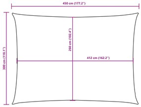 fehér téglalap alakú oxford-szövet napvitorla 3 x 4,5 m