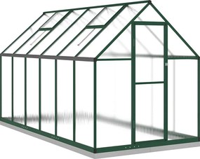 vidaXL zöld alumínium melegház alapvázzal 334x169x202 cm
