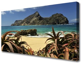Vászonkép Beach Sea Rock Landscape 100x50 cm