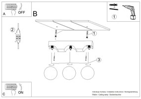 Sollux SL.1684 - Mennyezeti lámpa BULBO 3xG9/8W/230V bükkfa/fehér