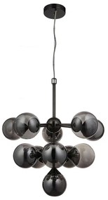 Endon 101147 - Kábelre függesztett csillár OSCAR 11xG9/18W/230V fekete/füstszínű