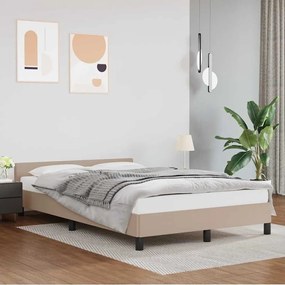 kávészínű ágykeret fejtámlával matrac nélkül 140x190 cm