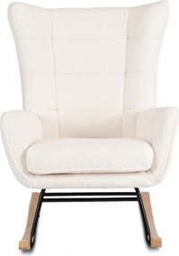 Fotel Bujany JACKSON Kremowy Boucle/Dąb