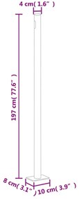 fekete behúzható oldalsó terasznapellenző 200 x 600 cm