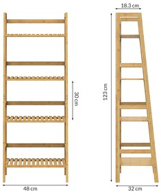 Casaria® Bambusz polc 123x48x32 cm