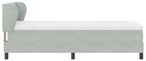 Boxspring Ágy Matraccal Világosszürke 90x200 cm - Bársonyos