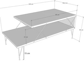 LOIRE konferenciás asztal 40x100 cm, antracit színű