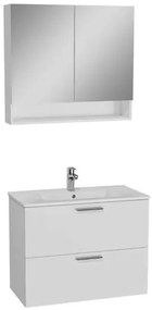 Bathroom set with washbasin and mirror cab. VitrA Mia 79.5x61x39.5 cm white gloss MIASET80BG