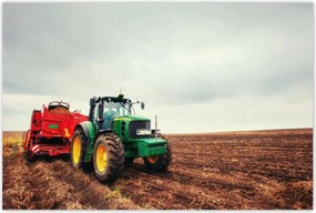 Poszterek 120x80 Traktor szántás mező farmer