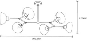 Aranyszínű mennyezeti lámpa fém búrával 52x102 cm Dram – Opviq lights