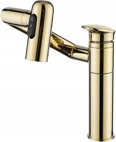 Mosogató csaptelep függőleges mozgatható forgó perlátor arany Evg