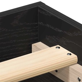 fekete tölgy színű szerelt fa ágykeret matrac nélkül 100x200 cm