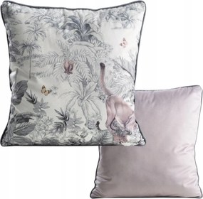 Tavaszi Dekorációs Párnahuzat 45x45 cm dzsungel fehér-szürke